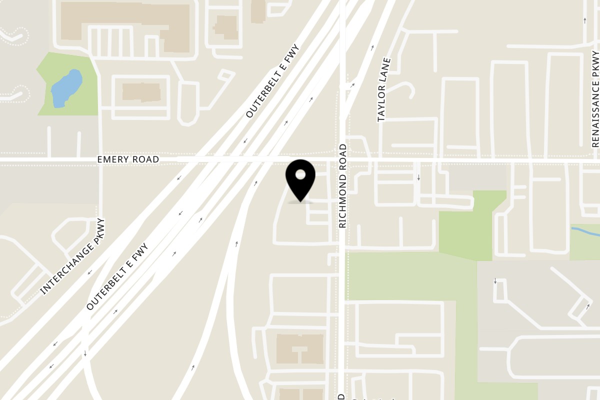 Map showing the location of Choukouya Resto-Bar on 4620 Richmond Rd #292 in Cleveland